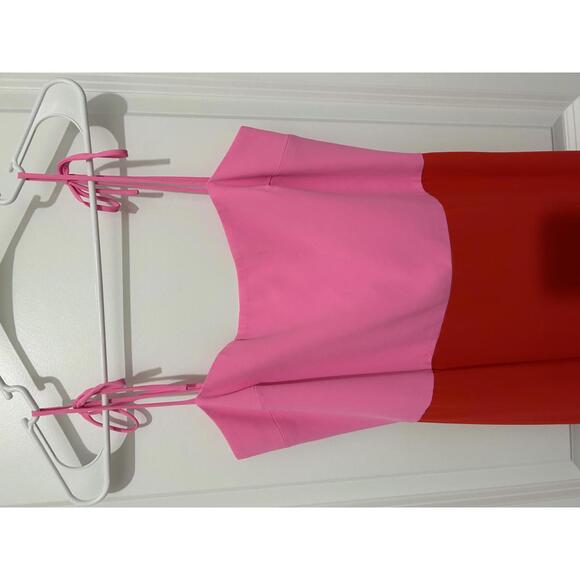 Revolve x Amanda Uprichard Colorblock Maxi Dress Pink and Red - Picture 2 of 5